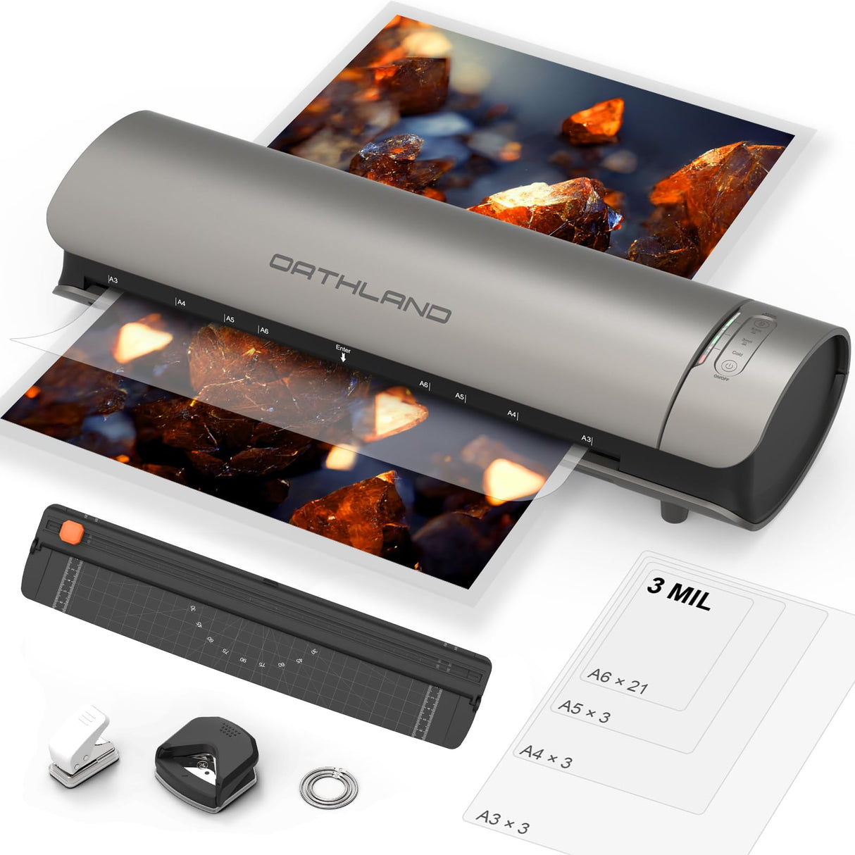 Laminator Machine 11x17 Laminator with Laminating Sheets, 60s Warm-up Laminating Machine, 3/5 Mil Thermal and Cold Lamination Machine A3/A4/A5/A6, Quiet Smooth Laminate Machine for Home School Office ORTHLAND