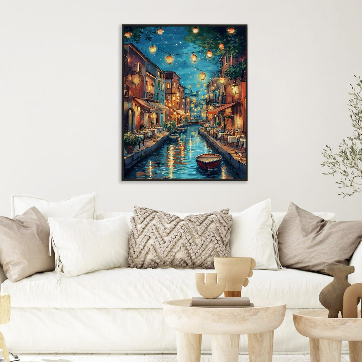 Camocin Paint by Numbers Kit for Adults - Venice Adult Paint by Number Kits on Canvas Without Frame for Beginner, Stream Landscape Oil Painting by Numbers Kit for Gift Home Wall Decor 16x20 InchInch Camocin