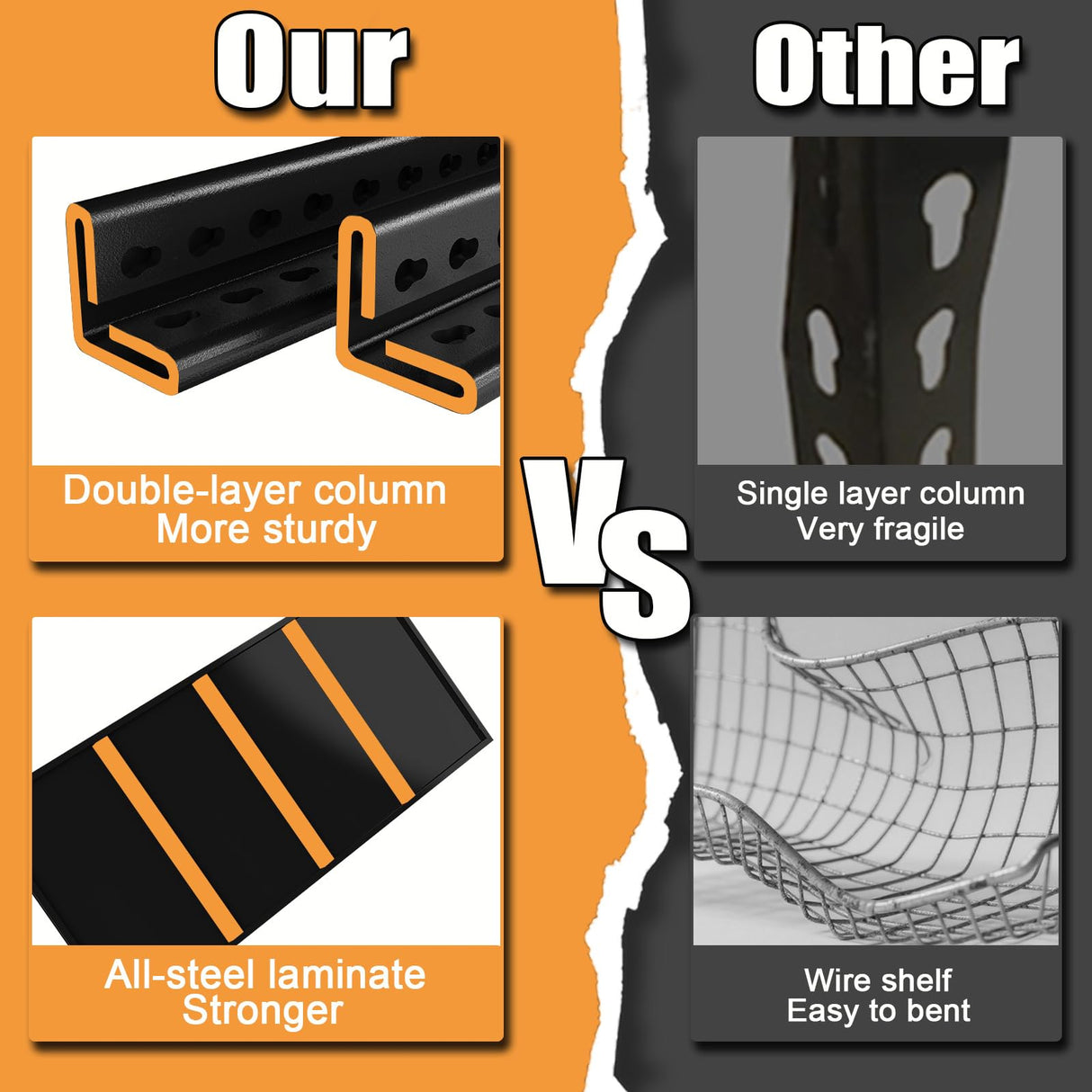 Vaernevy 35.4” W Garage Shelving Units, 5 Tier Metal Shelving Heavy Duty, Adjustable Shelves for Garage Storage, 2500lbs Industrial Metal Shelf Unit for Basement/Warehouse/Shop Vaernevy