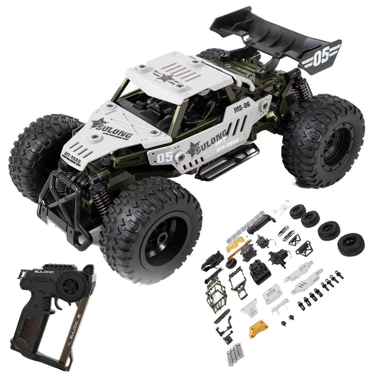 Fedalust Remote Control Car, DIY RC Cars Kit, 1:18 2.4GHz RC Truck, Building Toys Stem Toys for Men Kids Fedalust