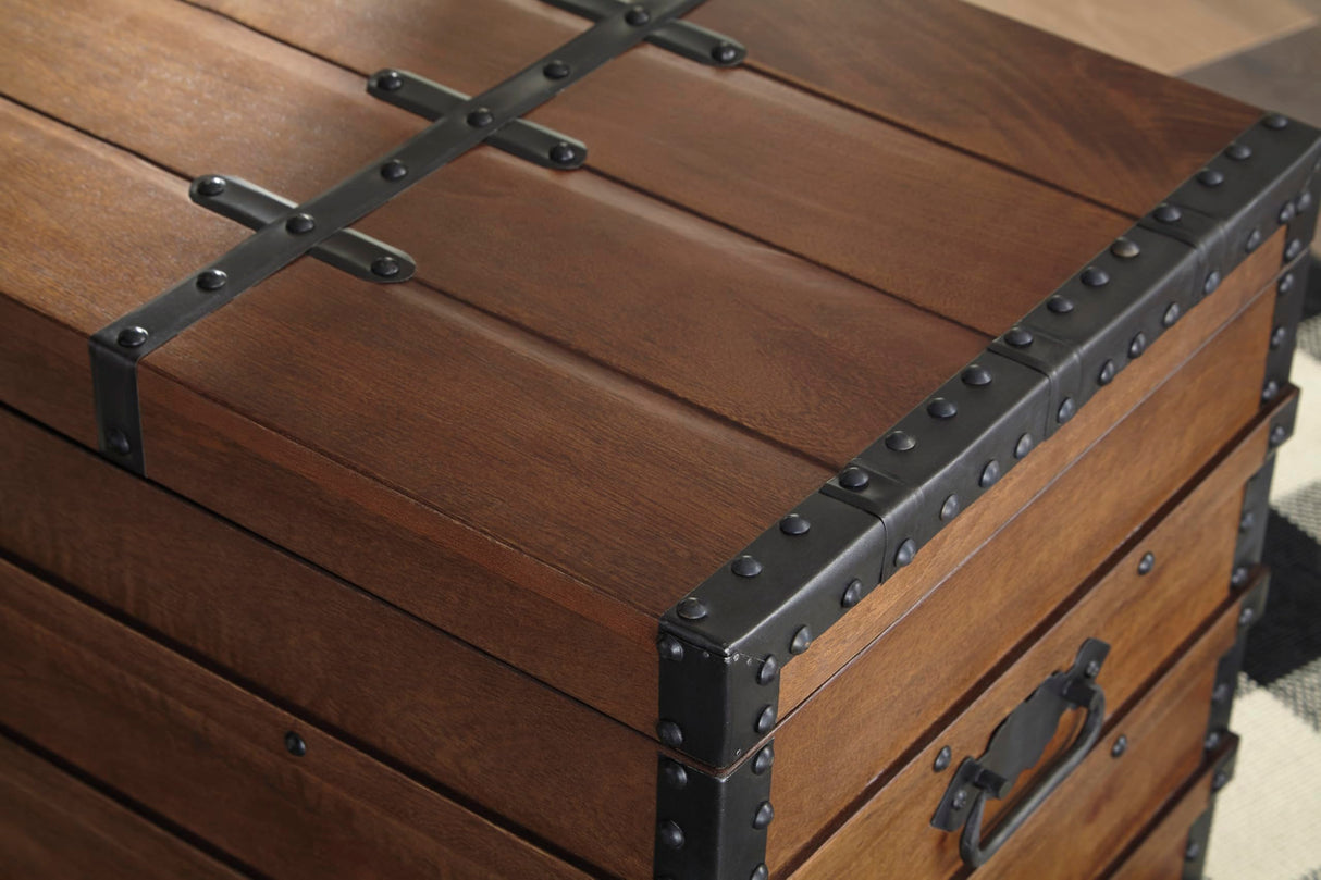Signature Design by Ashley Kettleby Vintage Wood Storage Trunk or Coffee Table with Lift Top 19", Brown Signature Design by Ashley