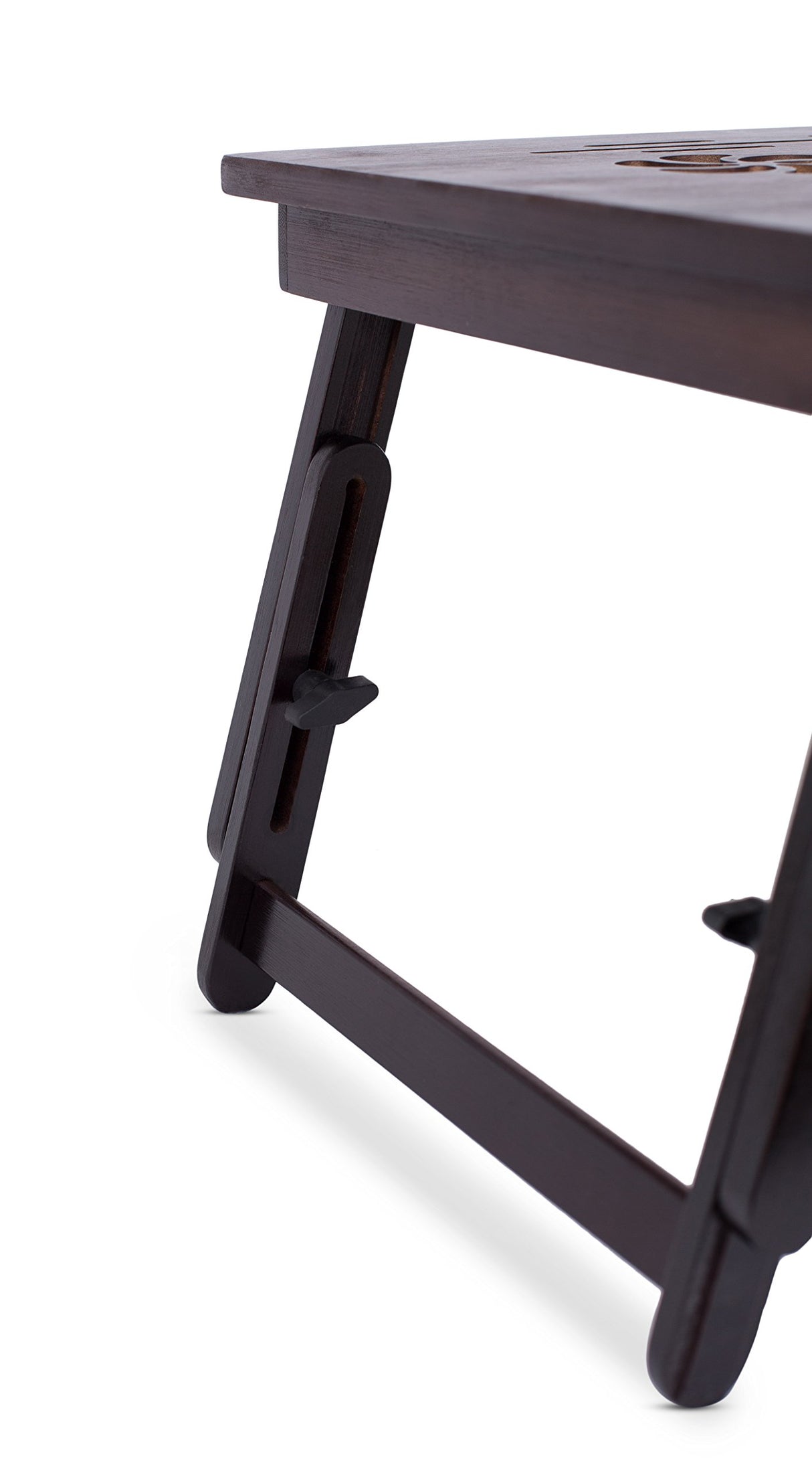 Sofia + Sam Multi Tasking Lap Desk with Venting for Computer Heat | Adjustable Legs and Pullout Drawer | Fits Laptops Up to 15" | Walnut | Laptop Bed Tray | Folding TV Tray Table Sofia + Sam