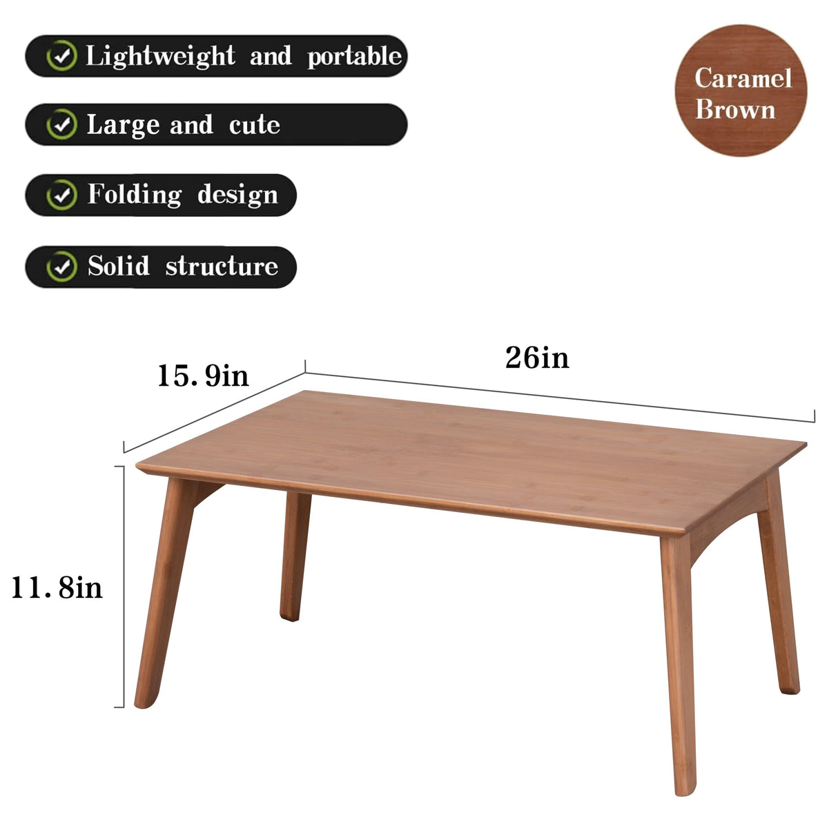 JIKUGO Foldable Bamboo Small Table Foldable Floor Desk Folding Coffee Table No Assembly Required for The Floating Window Tatami Tea Room Balcony Living Room Outdoor(Large) JIKUGO