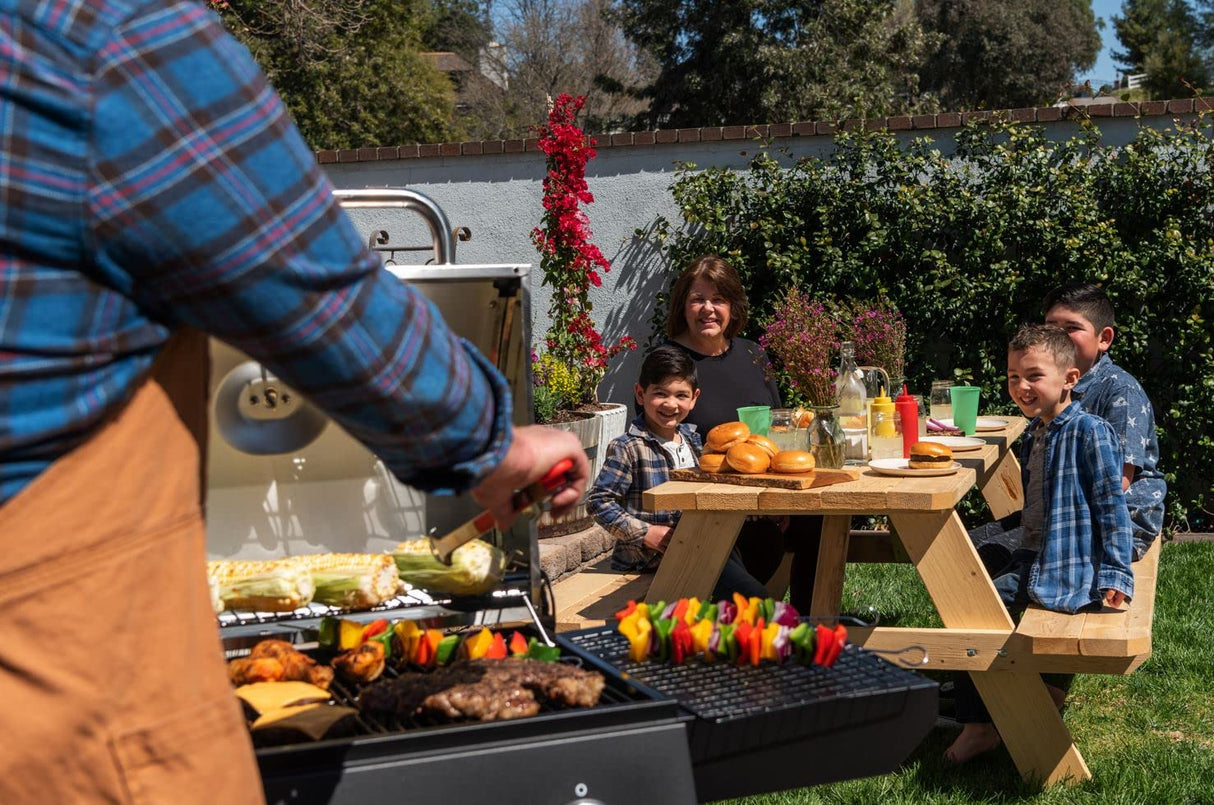 Megamaster 3-Burner Propane Gas Grill with Side Tables, 27,000BTUs, Stainless Steel Lid, Spacious 429 SQ. In. Cooking Space, BBQ Grill for Outdoor Cooking, Patios, Parties, and More - 720-1012 Nexgrill