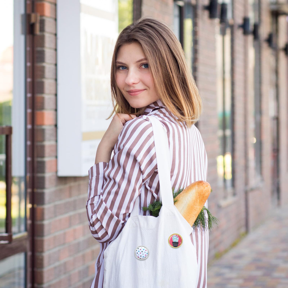 PATIKIL Sublimation Blank Button, 30 Pcs 0.98 Inch Aluminum DIY Sublimation Pins Round for DIY Craft Badge Jewelry Lapel, Golden Tone PATIKIL