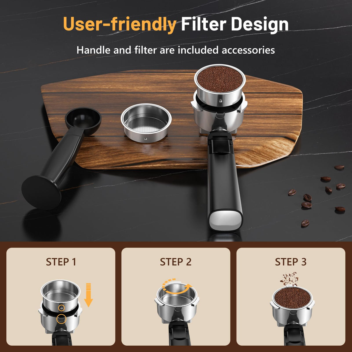 RELEXNOW Espresso Machine, 20 Bar Espresso Maker Milk Frother & LCD Panel, Hot & Iced Coffee Machine, Stainless Steel Espresso Coffee Machine with 41oz Water Tank for Cappuccino, Latte RELEXNOW