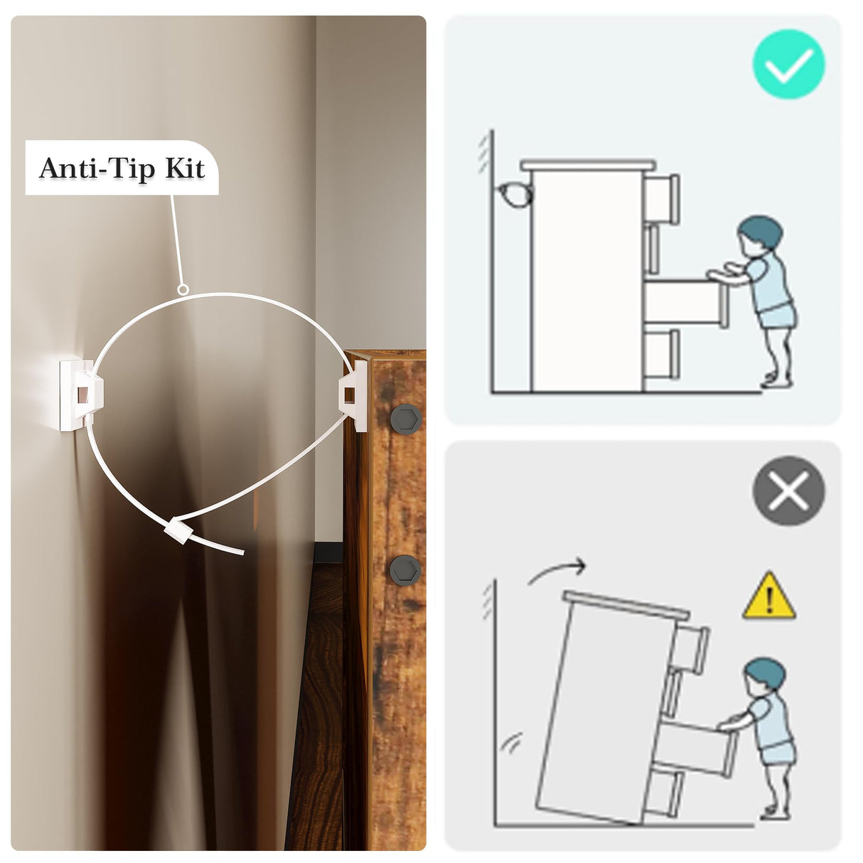 LIKIMIO 6 Drawer 59" Dresser with LED and Power Strip, Wood Dressers & Chests of Drawers for Bedroom Living Room, Rustic Brown LIKIMIO