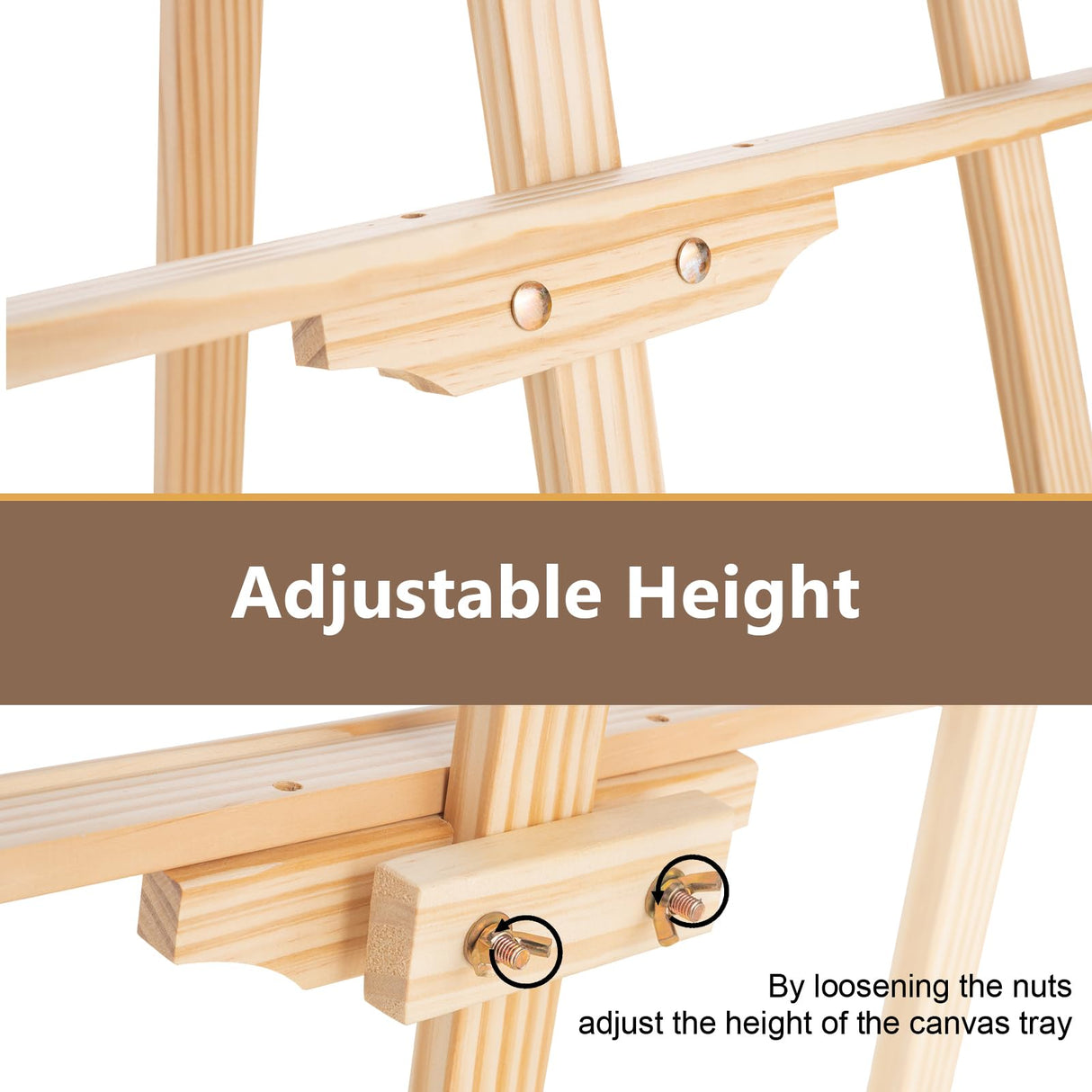 Falling in Art Easel Stand for Painting, Adjustable Wooden Easels for Painting Canvas Up to 42", Folding Art Easel for Drawing, Wedding Sign and Poster, Suitable for Kids and Adults Falling in Art