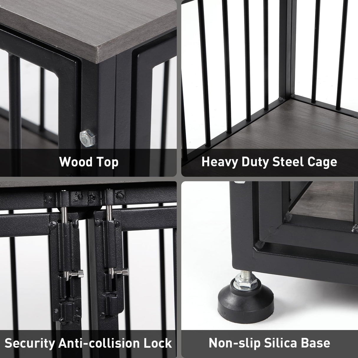 48 Inch Heavy Duty Dog Crate Furniture for Extra Large Dogs, Decorative Pet House End Table, Wooden Cage Kennel Furniture Indoor, XL XXL Dog Crate, Grey EOXNYZR