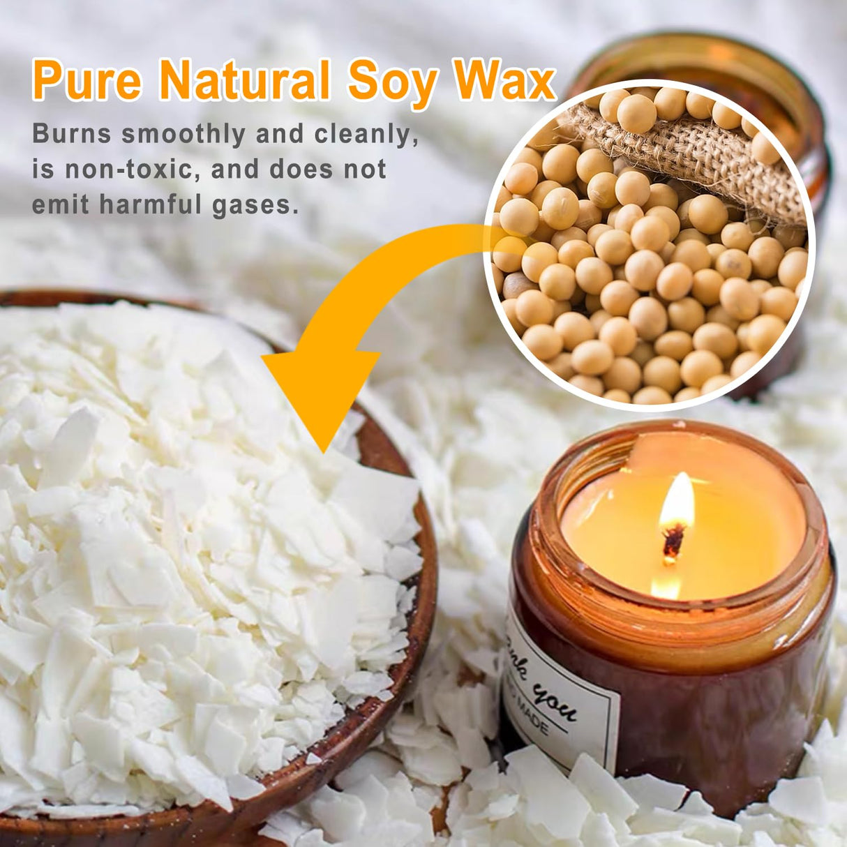 Soy Candle Making Kit with Wax Melter,Bulk Soy Wax for Candle Making, DIY Candle Maker Set Supplies for Adults with 5lbs Soy Wax, Wax Melter, 100 Candle Wicks, 100 Wick Stickers KQU