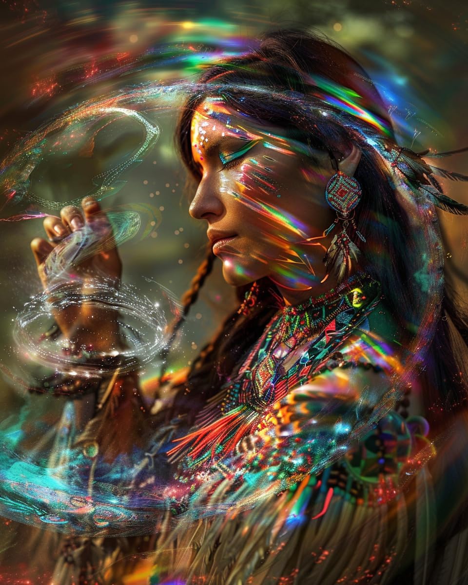 Generic Magic Native American Woman Water 5D Diamond Art Painting for Adults Full Drill Round Diamond Paint by Number Kits for Beginners Gems Cross Stitch for Wall Decor 11.8x15.8inch(1) WoodArtSupply