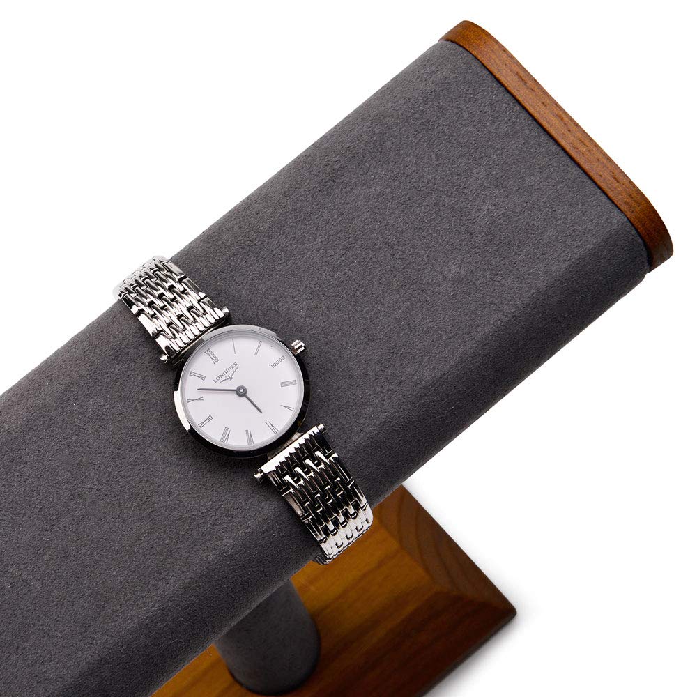 Oirlv Solid Wood T-Bar Watch Display Stand Jewelry Organizer Holder for Watch Bracelet Countertop Table Top Jewelry Tower(Grey) Oirlv
