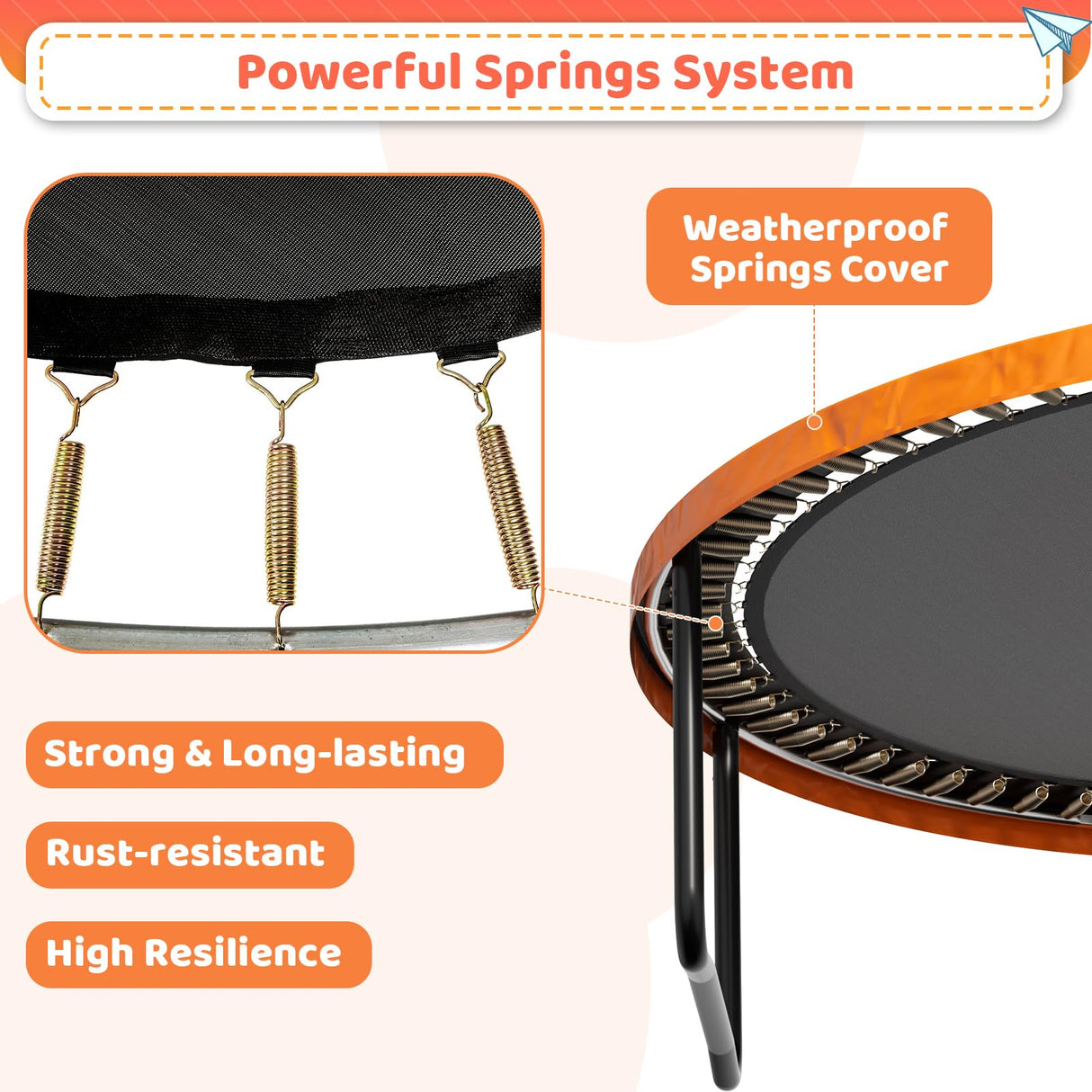 Zevemomo 16FT Trampoline for Kids and Adults, Trampoline with Basketball Hoop, Outdoor Trampoline with Light, ASTM Approval Large Outdoor Trampoline 16FT, Orange Zevemomo