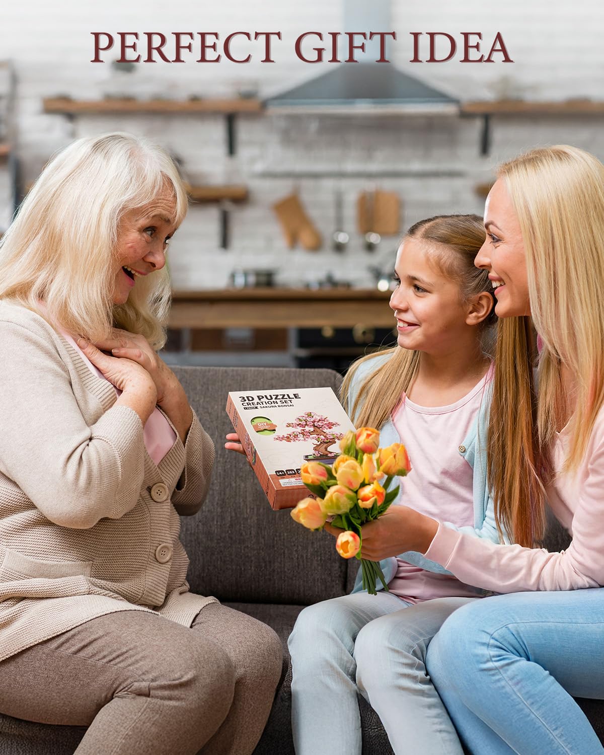 Rolife 3D Wooden Puzzle Flower for Adults, DIY Sakura Bonsai Tree Plants for Home Table Decor, Creative Cherry Blossom Crafts Birthday Model Building Kits Toys Rolife