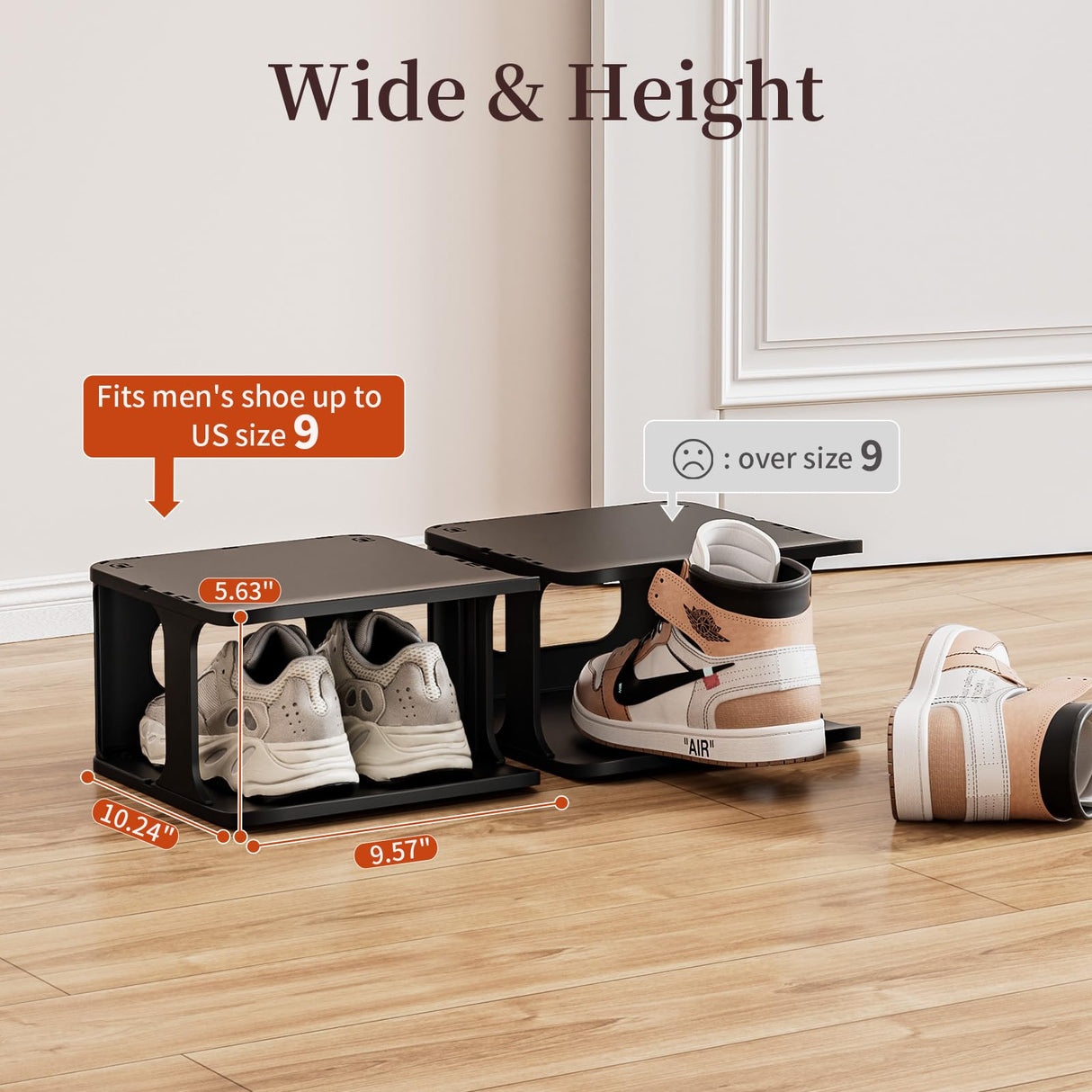 HAIXIN Vertical Narrow Tall Shoe Rack for Front Door Entrance, 7-Tier Sturdy Stackable Shoe Rack Organizer for Closet Entryway, Corner Shoe Storage Shelf Shoe Cubby HAIXIN