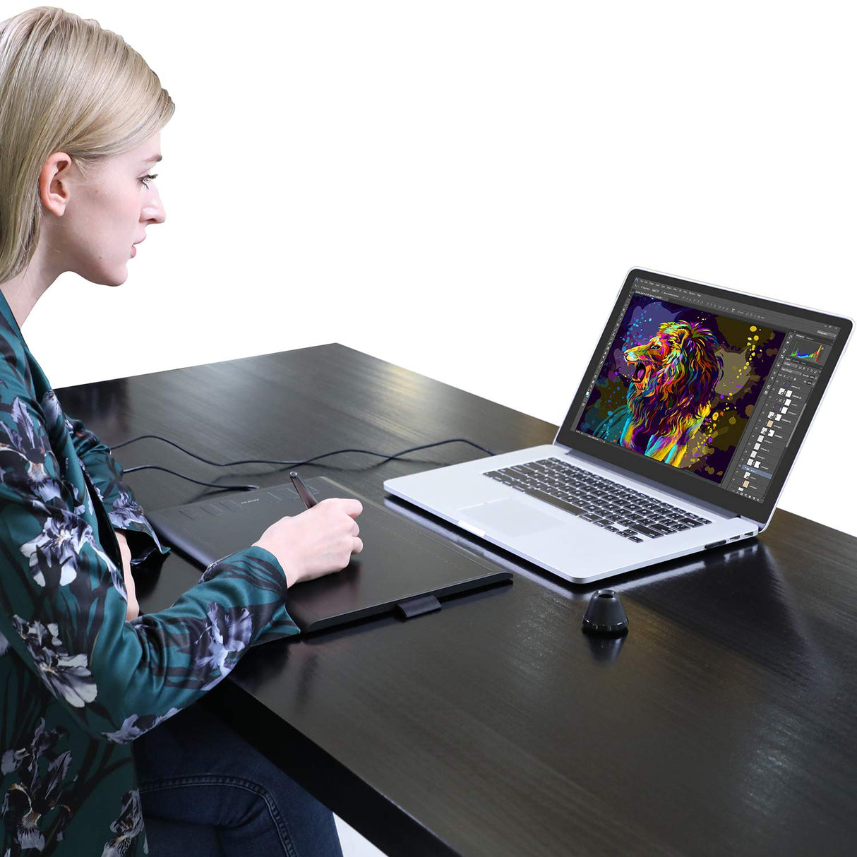 HUION Inspiroy H1060P Graphics Drawing Tablet with 8192 Pressure Sensitivity Battery-Free Stylus and 12 Customized Hot Keys, 10 x 6.25 inches Digital Art Tablet for Mac, Windows PC and Android HUION