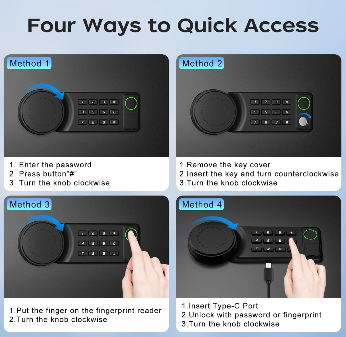AEGIS Biometric Gun Safe with Silent Mode, 3.7 Cubic Feet Large Quick Access Security Safe with Fingerprint Scanner Money Safe Lock Box for Home Office Hotel AEGIS