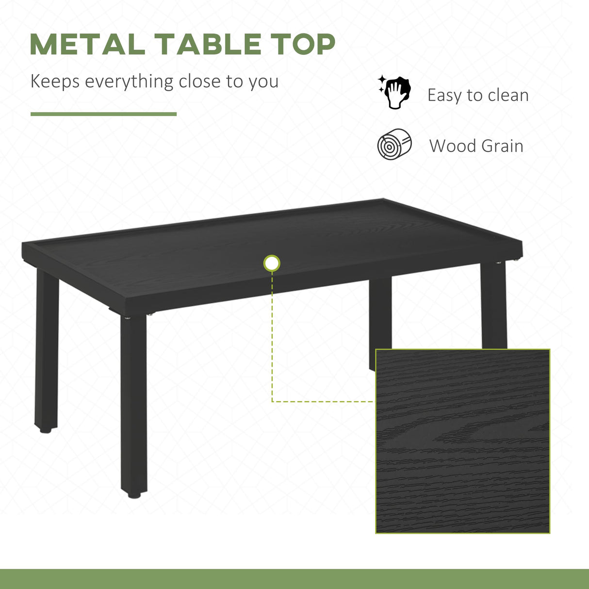 Outsunny 4 Piece Patio Furniture Set, Outdoor Conversation Set with Armchairs, Loveseat, Coffee Table and Cushions for Backyard, Poolside, Lawn and Garden, Black Outsunny