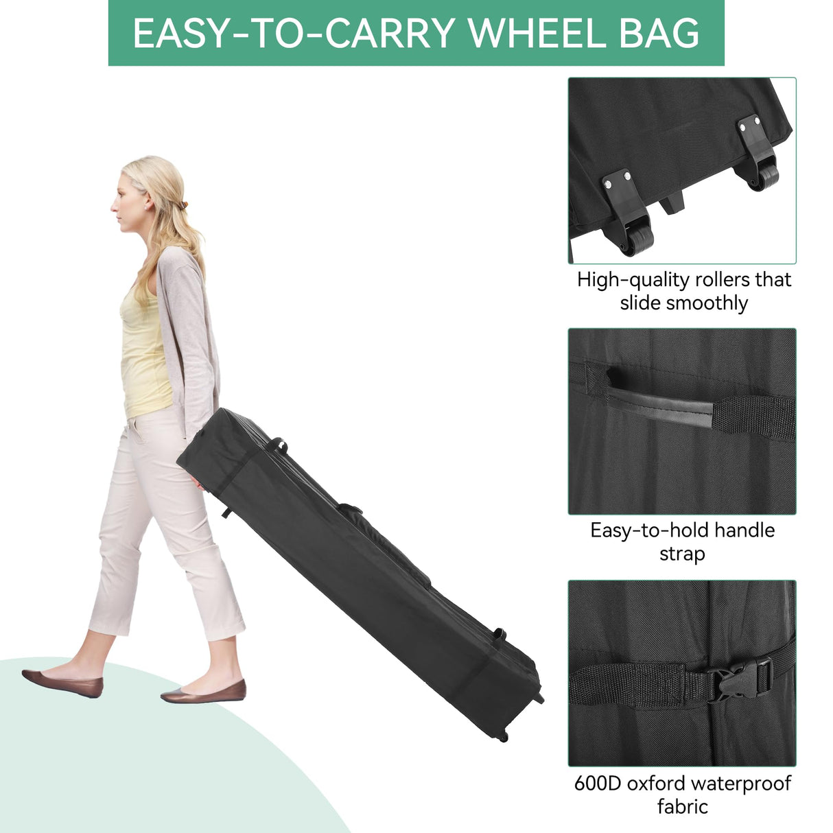 GarveeLife Upgraded 10x20 Pop Up Canopy Tent with 6 Removable Sidewalls, Commercial Heavy Duty Pop Up Canopy Tents for Parties, Roller Bag, Upgraded Thickened Legs, 6 Sand Bags, 18 Stakes, White GarveeLife