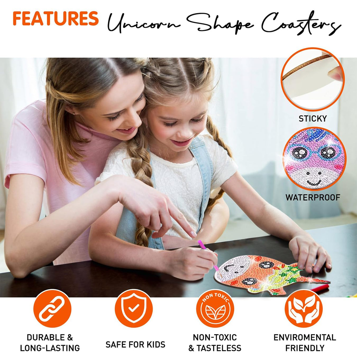 10 pcs Diamond Painting Coasters | Diamond Art Coasters | Unircorn Diamond Art Painting | Perfect Art Craft Gift for Unicorn Lover, Dad, Mom, Grandparents, Brother, Sister. (Unicorn) LGANHAPY