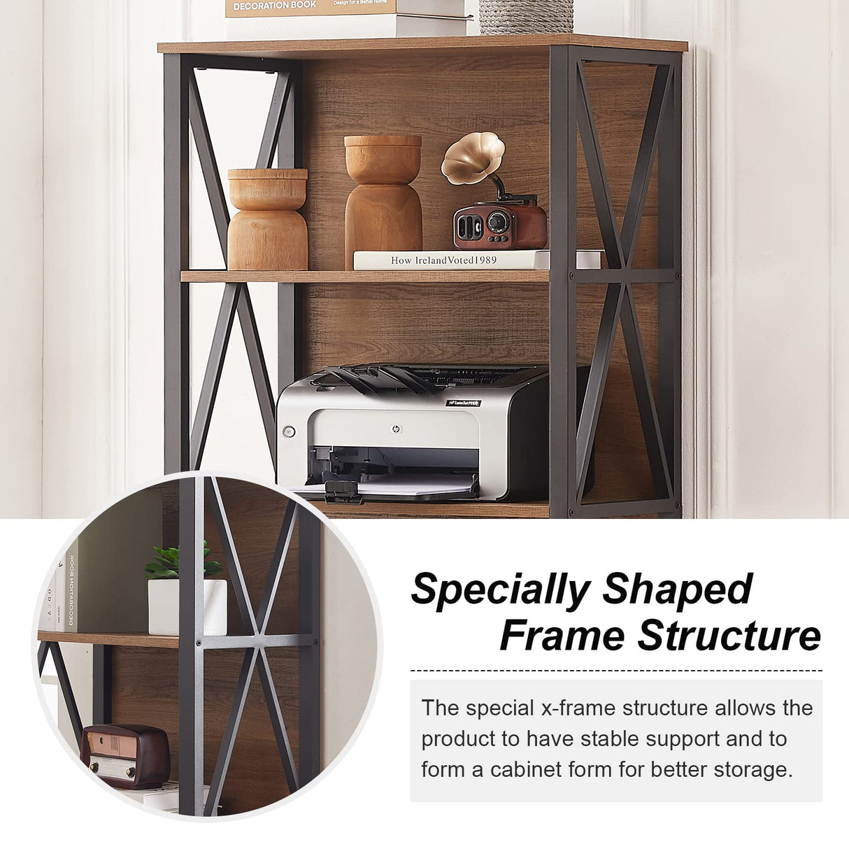 HOMISSUE Vintage Brown 6-Tier Rustic Industrial Bookshelf for Home and Office HOMISSUE