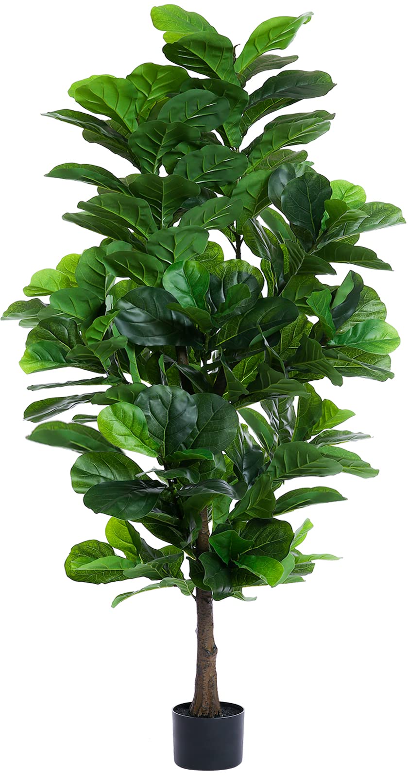 FLOWORLD Fiddle Leaf Fig Tree 6ft Tall Artificial Tree in Plastic Pot Fake Ficus Lyrata Plants with 184 Decorative Fiddle Leaves Faux Fig Trees for Home Office Living Room Decor Indoor Outdoor FLOWORLD