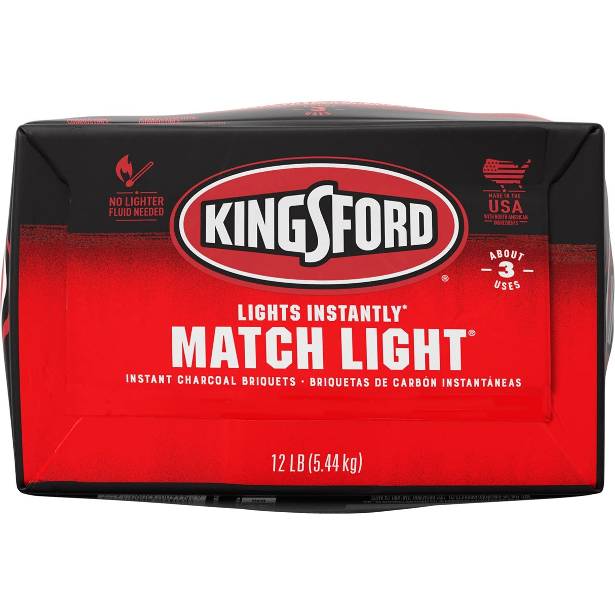 Kingsford Match Light Instant Charcoal Briquettes, BBQ Charcoal for Grilling, Ready in 10 Minutes, No Lighter Fluid or Starter Needed, 12 lbs Kingsford