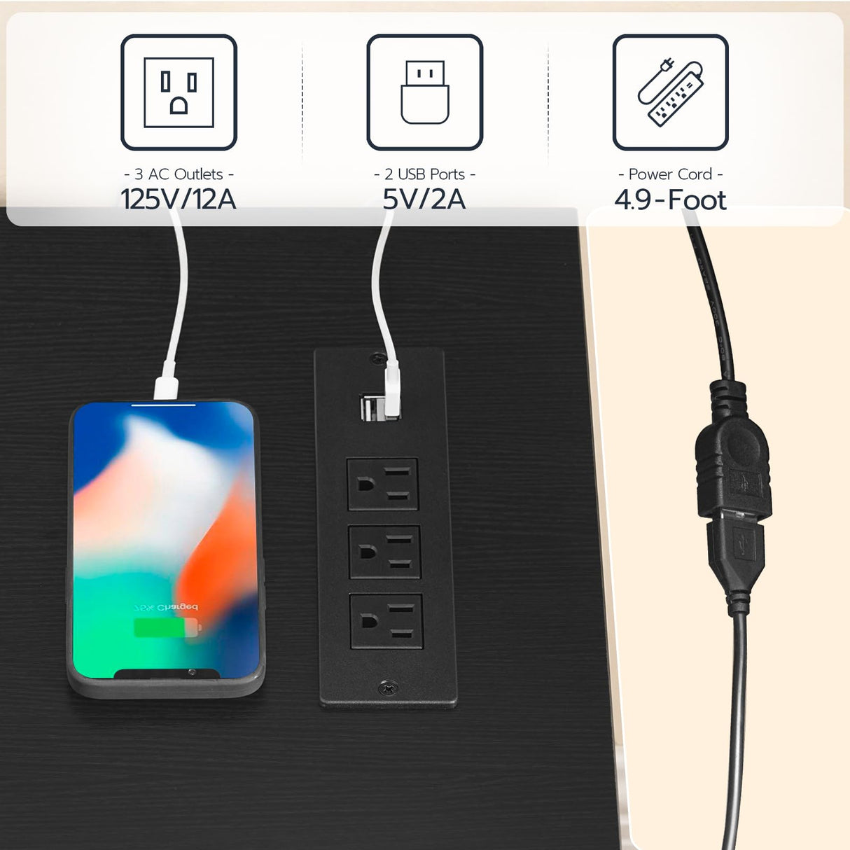 HOOBRO LED TV Stand with Power Outlets to 65 inch TV, Gaming Entertainment Center with Glass Shelves and Large Drawer, Modern Media TV Console Table for Living Room Bedroom, Black BB14UDDS01G1 HOOBRO