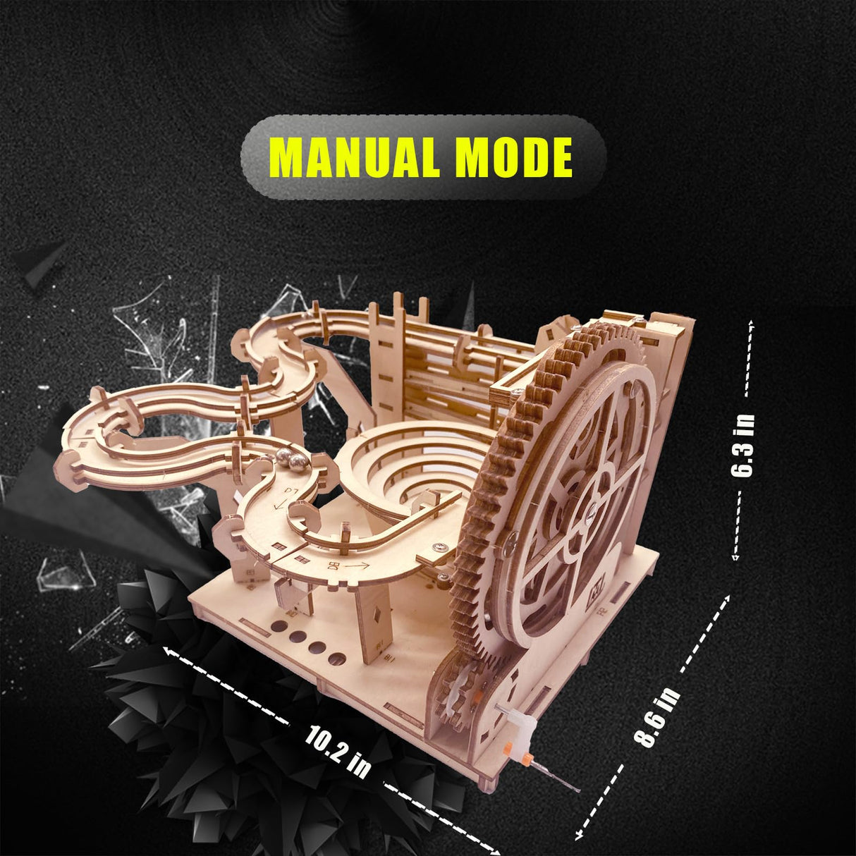 3D Puzzle Wooden Marble Run for Adults DIY Mechanical Puzzle Assembly Wood Crafts to Build Wood Model Kit for Kids Age 14+Years Old IQIETOY