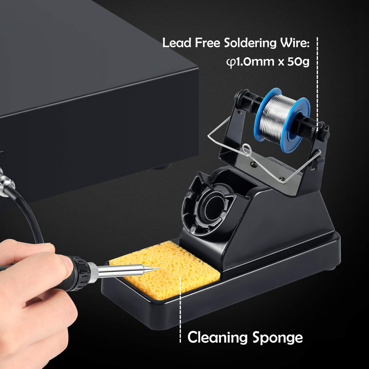 Soldering Iron Station with Fume Extractor, 80W Soldering Station, 60W Soldering Iron, Smoke Absorber, Solder Wire, LED Lighting, Fast Heating, Auto Sleep Soldering Station, LCD Digital Display Noah