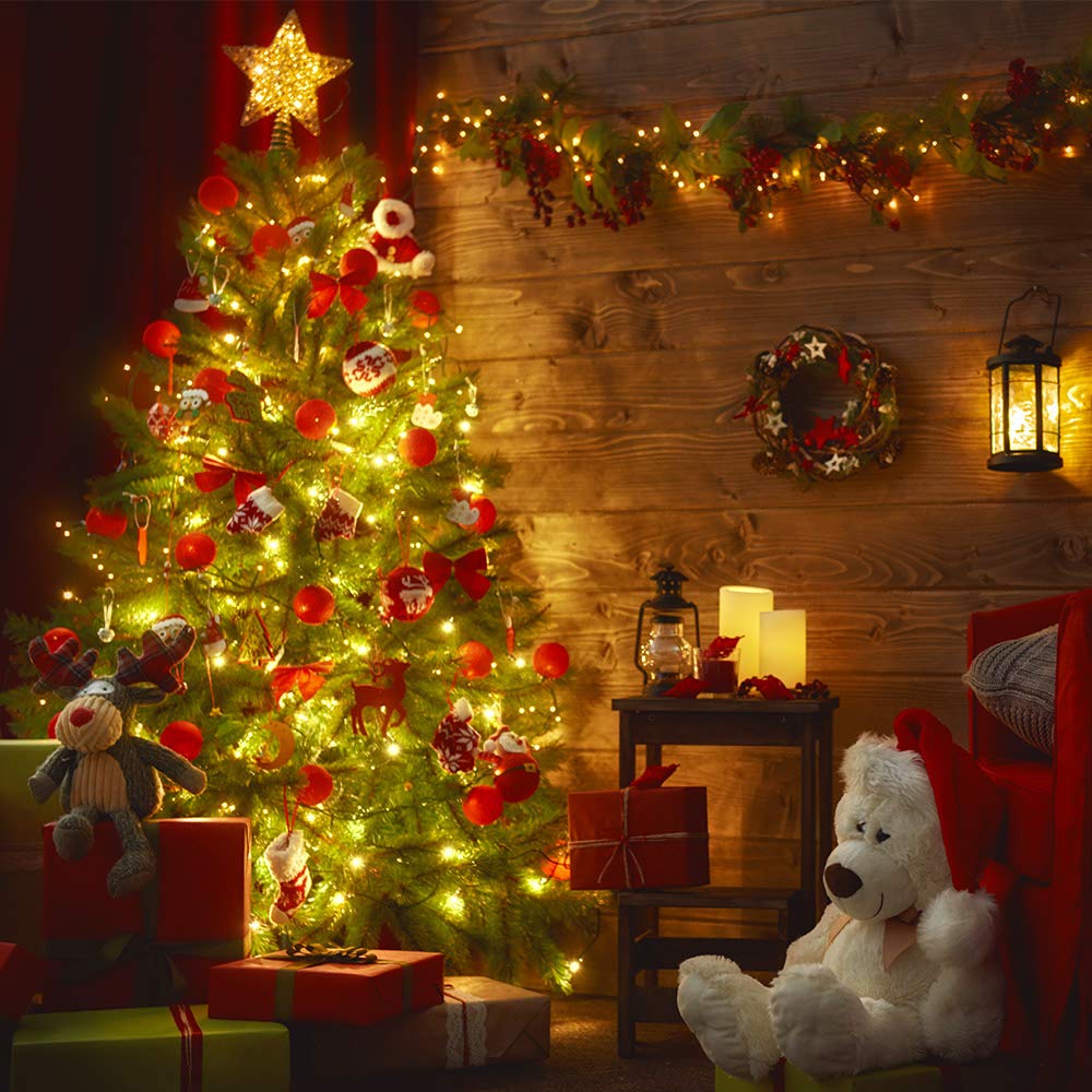 Brizled Christmas Tree Topper, 12-inch Rattan Star Treetop with 10 Warm White Lights, 120V UL Certified Xmas Tree-top Star Lights for Christmas Tree Ornament Indoor Party Home Decoration Brizled