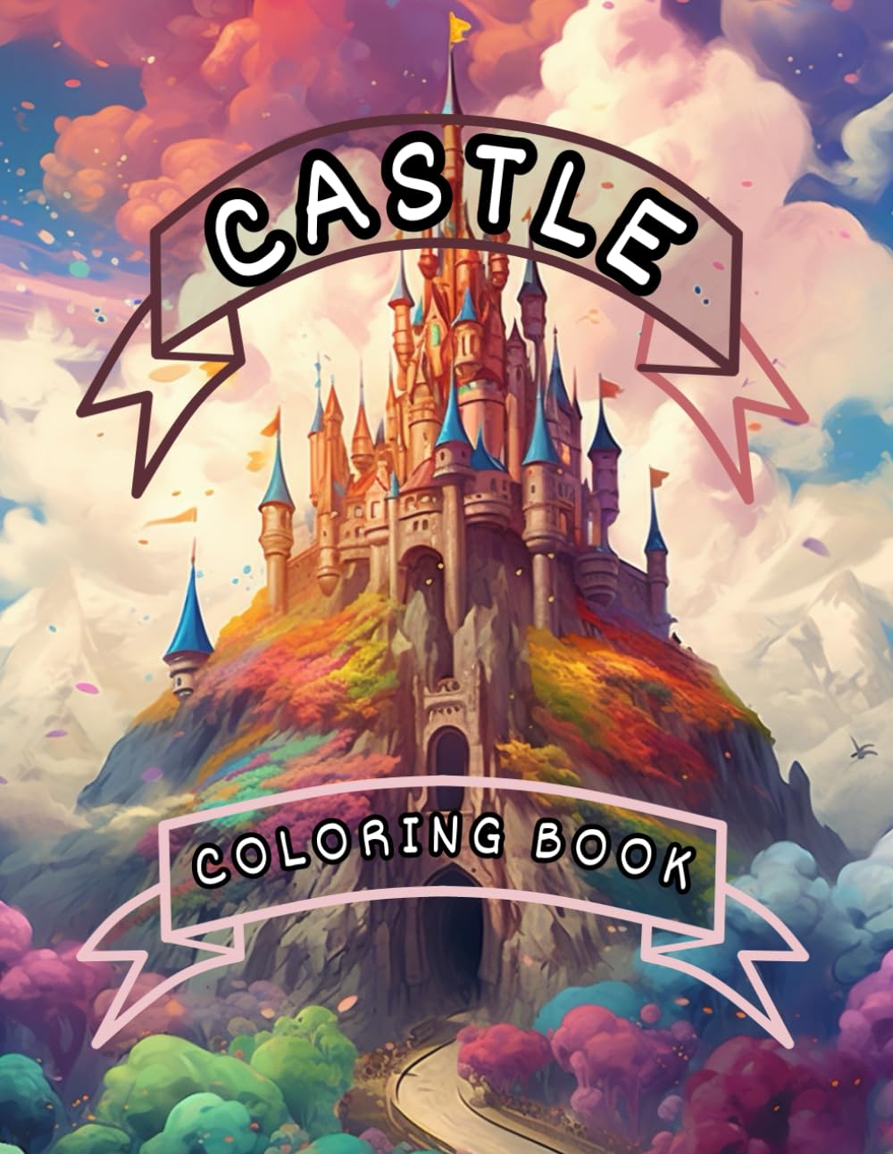 Castle Coloring Book: Amazing Castles Pages to Color Easy and Medium for Adults and Kids for Relaxation and Stress Relief Majosta