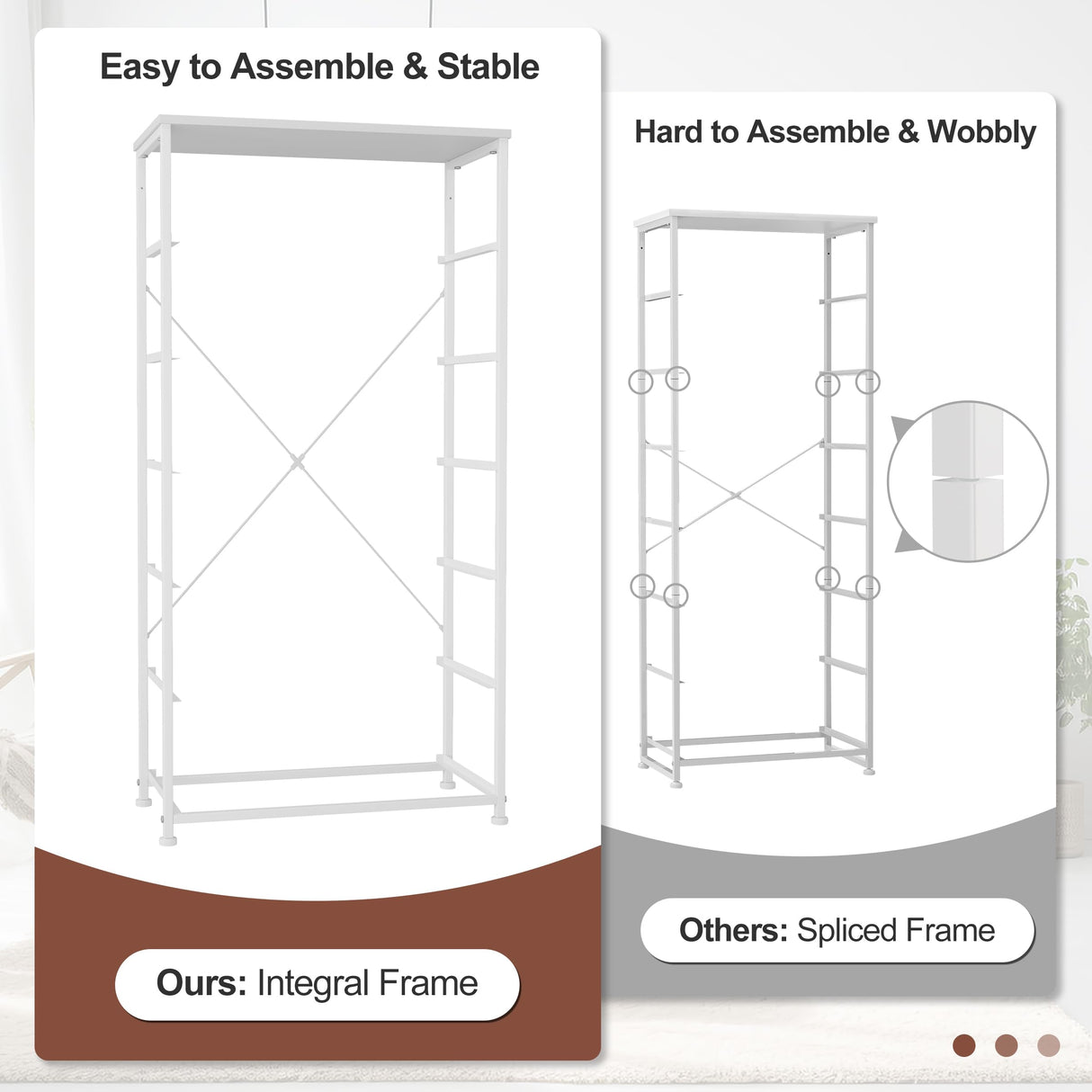 Crestlive Products Dresser for Bedroom with 6 Drawers, Tall Chest of Drawers, White Dressers Bedroom Furniture, Storage Organizer Unit with Bins for Closet, Hallway, Living Room, Entryway Crestlive Products