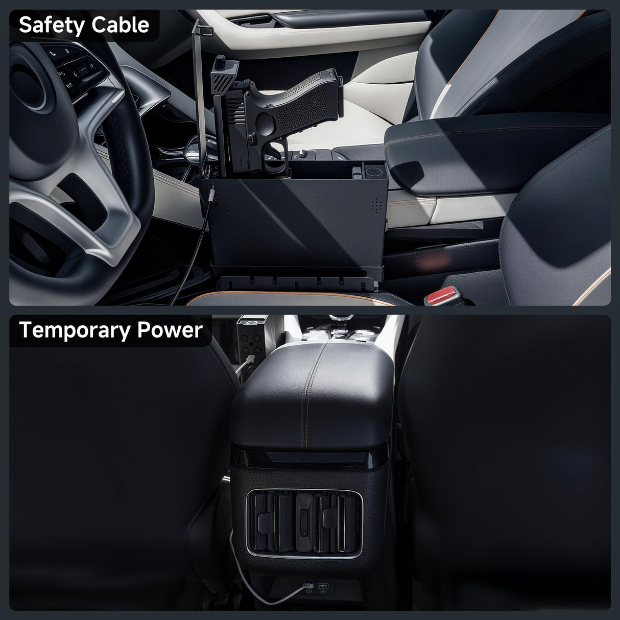 Eamiruo Vehicle Gun Safe for Handgun with Fingerprint, Keypad Lock, Key, Biometric Car Gun Safe for Pickup, SUV, Truck, Sedan and Hatchback, Quick Access Pistol Safe for Nightstand Beside EAMIRUO