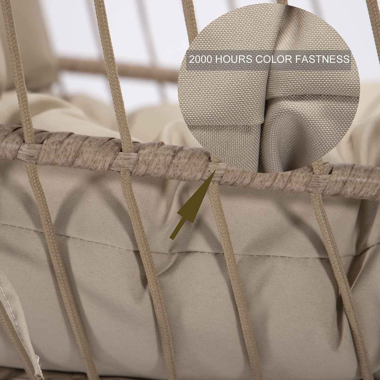 NICESOUL Hanging Egg Chair with Stand Indoor Outdoor, Comfy Patio Rattan Swing Hammock Chairs with Cushion, 350lbs Capacity Egg Shaped Chair for Lawn Backyard Balcony Bedroom, Birthday Gift, Beige NICESOUL