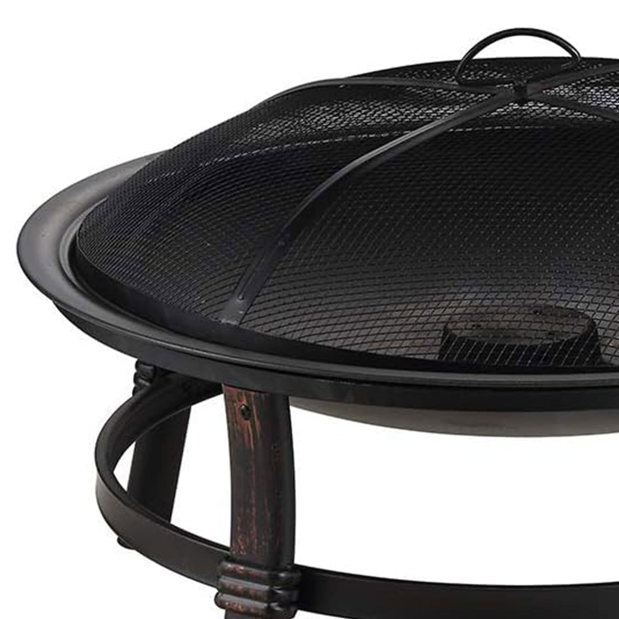 Mr. Bar-B-Q 29 Inch Wood Burning Steel Fire Pit Bowl Outdoor Bonfire Fireplace with Spark Screen and Poker for Deck, Patio, and Backyard Porch, Black Endless Summer