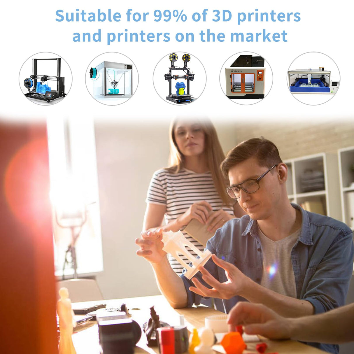 iSANMATE Rainbow PLA Filament 1.75mm, 3D Printer Filament Matte Color Changing PLA, Pink Green Blue Multicolor Filament, Fast Color Change 3D Printing Filament, 1KG iSANMATE