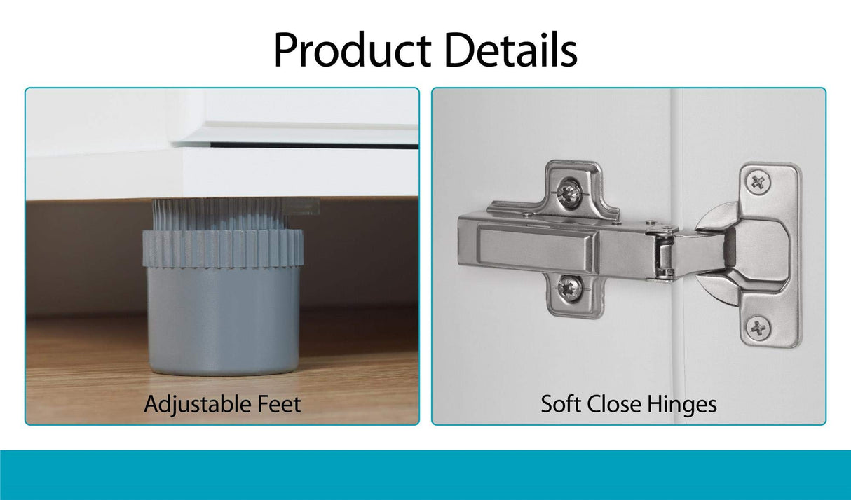 SystemBuild Evolution Kendall 36" Utility Storage Cabinet, Graphite Gray/Light Gray SystemBuild