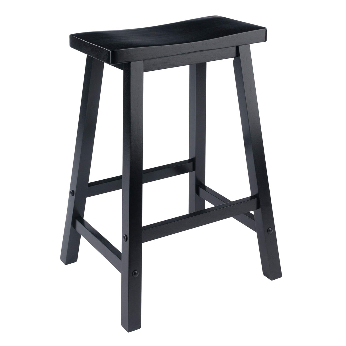 Winsome Satori Saddle Seat Counter Stool, for Kitchen, 24", Black Winsome