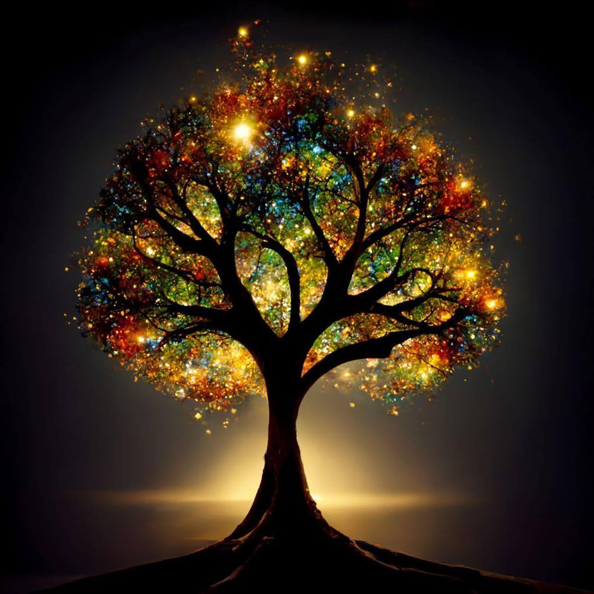 KINPLUB 5D Diamond Painting Kits for Adults, Glitter Tree of Life Diamond Art Kits for Adults Beginners, DIY Full Round Drill Paint by Diamonds, Home Wall Decor 12 x 12 Inch KINPLUB