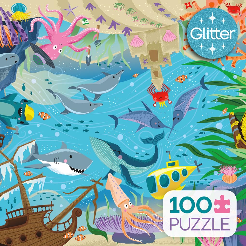 Ceaco - Glitter - Under The Deep Blue Sea - 100 Piece Jigsaw Puzzle Ceaco