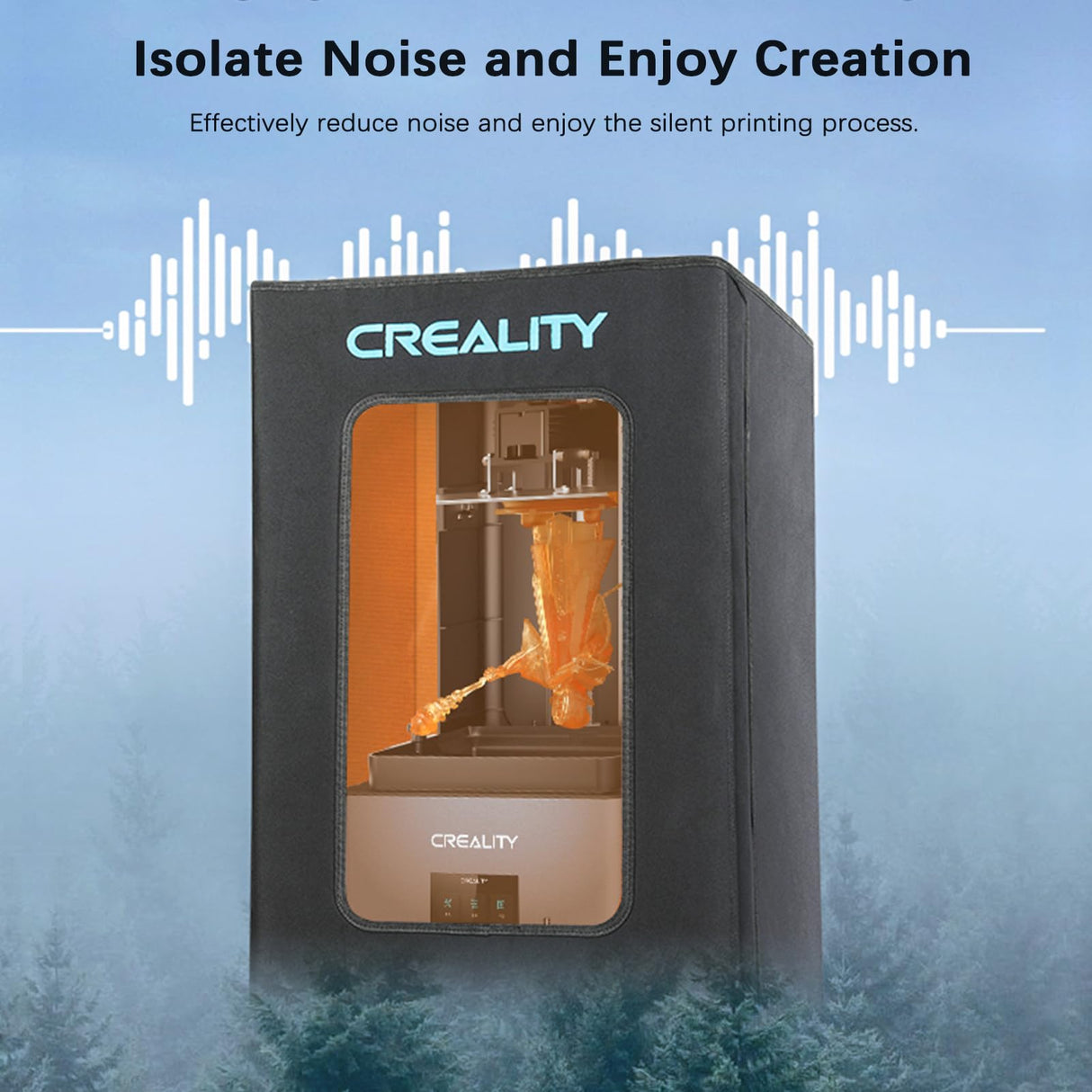 Creality Resin 3D Printer Enclosure Protective Cover with Ventilation, Carbon Filter, Fresh Air, Dust&Noise Reduce Tent for HALOT ONE/PLUS/PRO, HALOT SKY, HALOT LITE, HALOT MAGE/PRO, HALOT RAY, LD-006 Creality