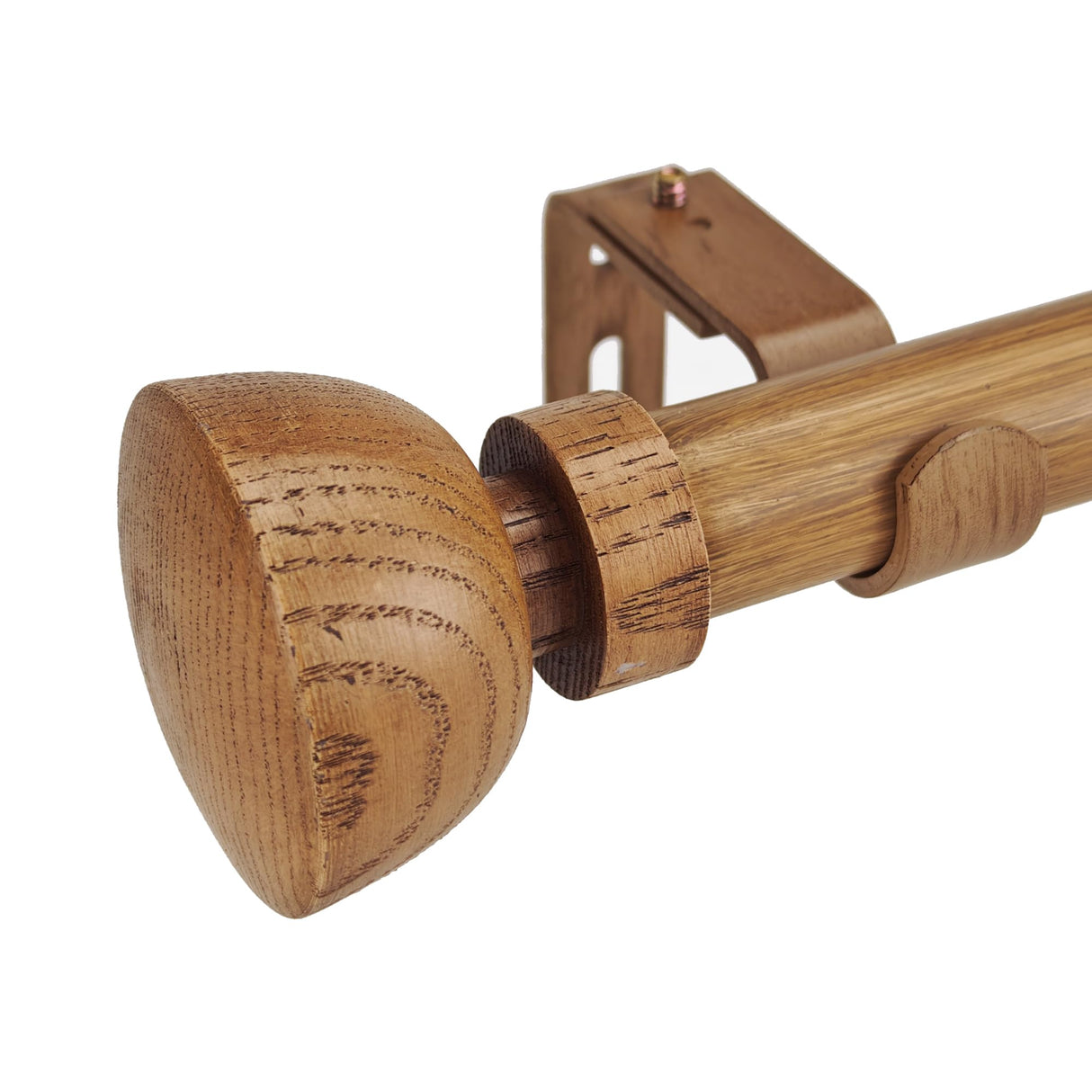 SKYPLUS LIVING Faux Wood Style Curtain Rod Set with Wood Grain Round Finial, 72-144 inch, Standard Single Drapery Rod for 1 Pack, 1 inch diameter, Adjustable Length SKYPLUS LIVING
