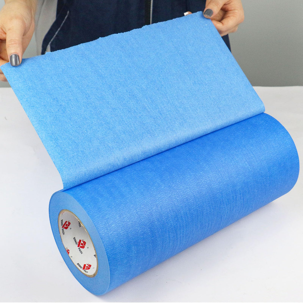 BOMEI PACK Wide Blue Painters Tape 12 Inches x 60 Yards, 3D Tape, 3D Printing Tape for Laser Cutting, 21-Day Clean Removal Wide Masking Tape BOMEI PACK