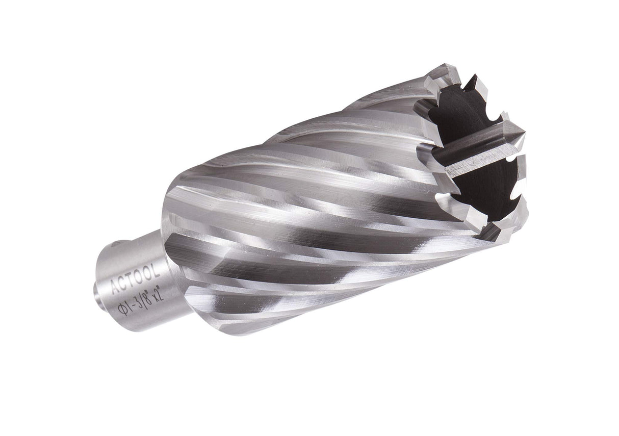 ACTOOL 1-3/8" Diameter × 2" Depth of Cut HSS ANNULAR Cutter with 3/4'' Weldon Shank ACTOOL