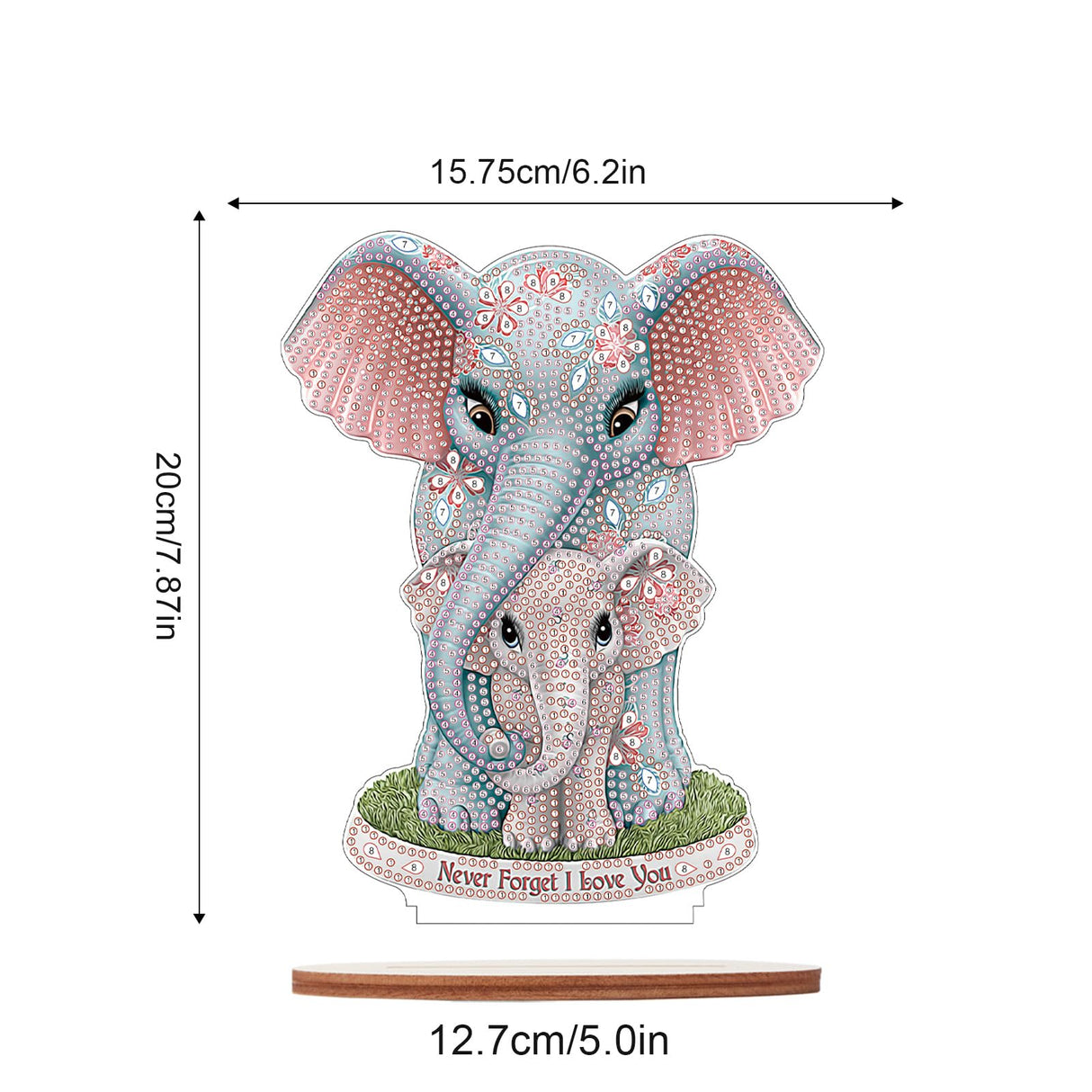 antor Elephant Diamond Painting Desktop Ornament DIY 5D Animal Diamond Art Tabletop Decoration for Home Living Room Office Table Top Christmas Gifts antor