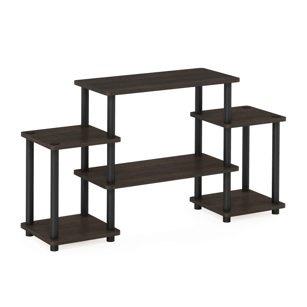 Furinno Turn-N-Tube No Tools Entertainment TV Stands, Dark Brown/Black Furinno