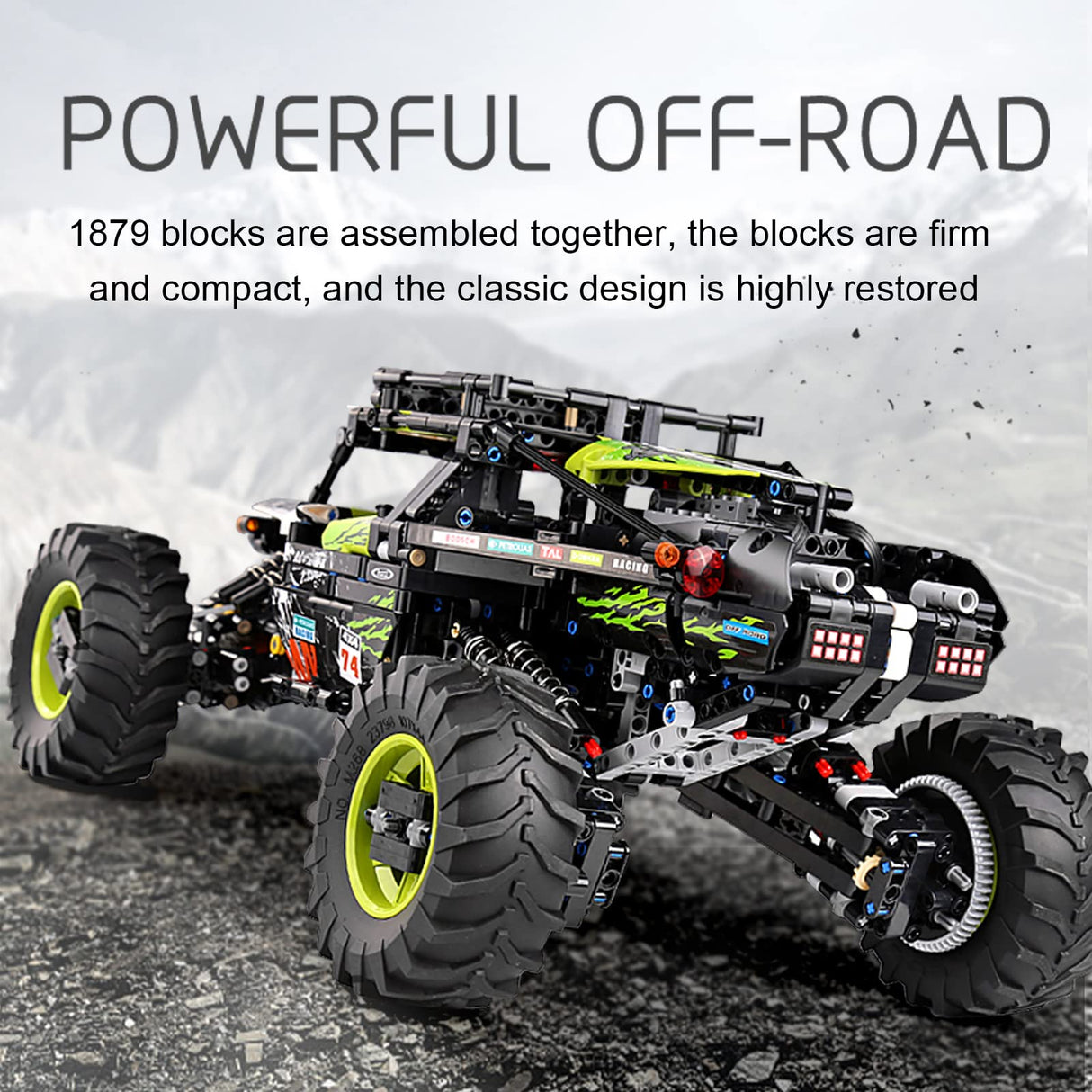 Mould King 18002 RC Climbing Car Building Kits for Boys, 1879 Pieces MOC Building Blocks 4X4 Off-Road Truck Model Sets, Stem Remote Control Car Bricks Toys for Kids Mould King