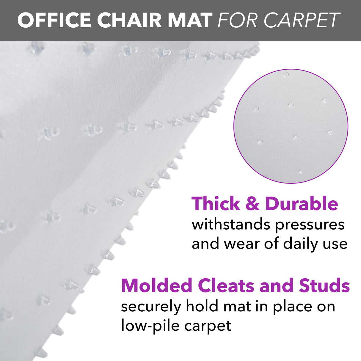 OFM Office Chair Mat for Carpet – Computer Desk Chair Mat for Carpeted Floors – Easy Glide Rolling Plastic Floor Mat for Office Chair on Carpet for Work, Home, Gaming with Extended Lip (36” x 48”) OFM