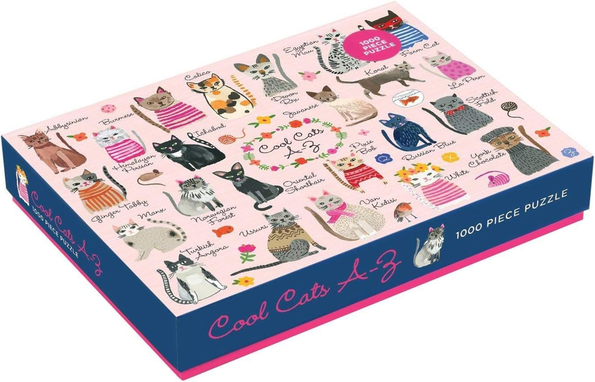 Mudpuppy Cool Cats A-Z 1000 Piece Jigsaw Puzzle Mudpuppy